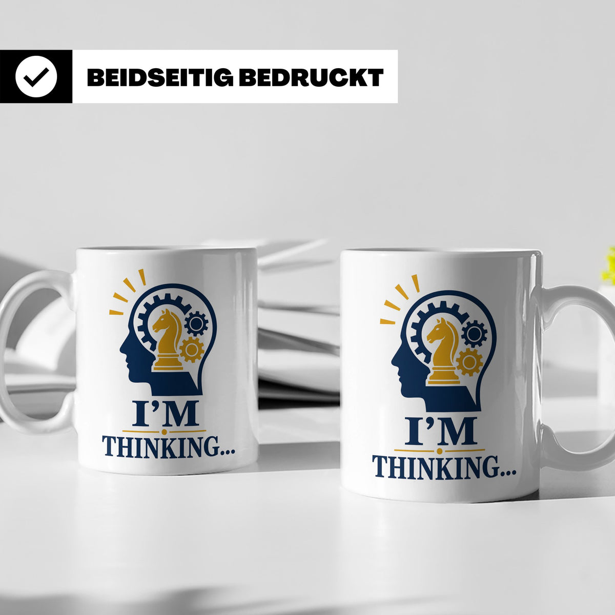 Schach Tasse I'm Thinking - Geschenk für Schachspieler Denks – Weiß [farbe:weiß]