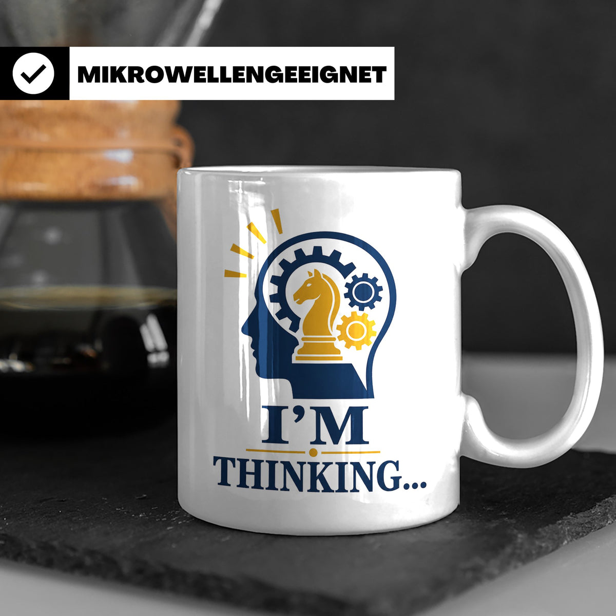 Schach Tasse I'm Thinking - Geschenk für Schachspieler Denks – Weiß [farbe:weiß]