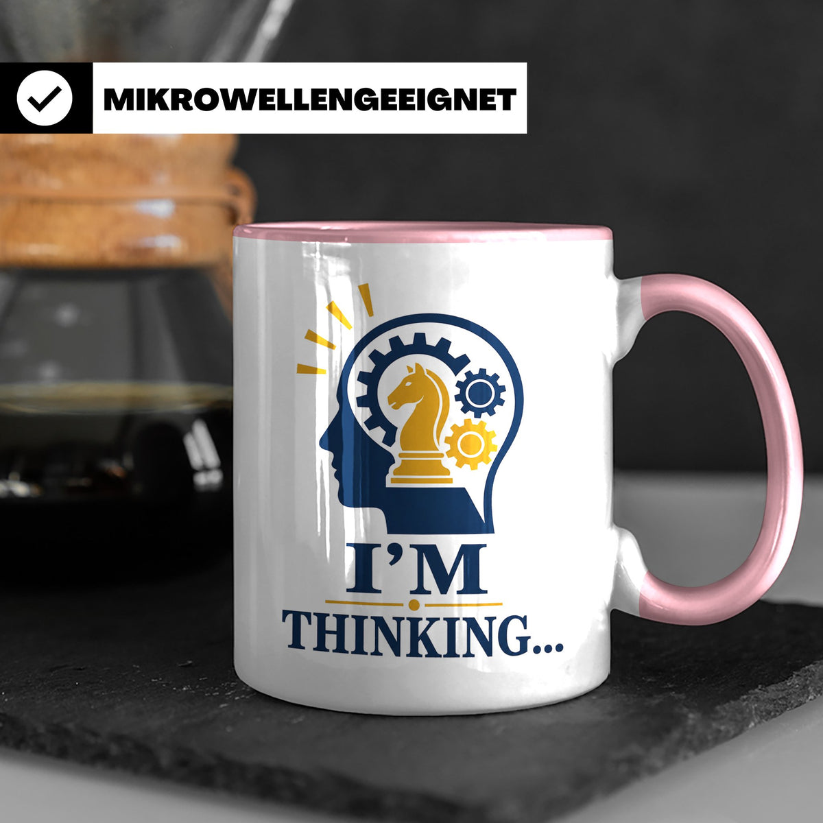 Schach Tasse I'm Thinking - Geschenk für Schachspieler Denks – Rosa [farbe:rosa]