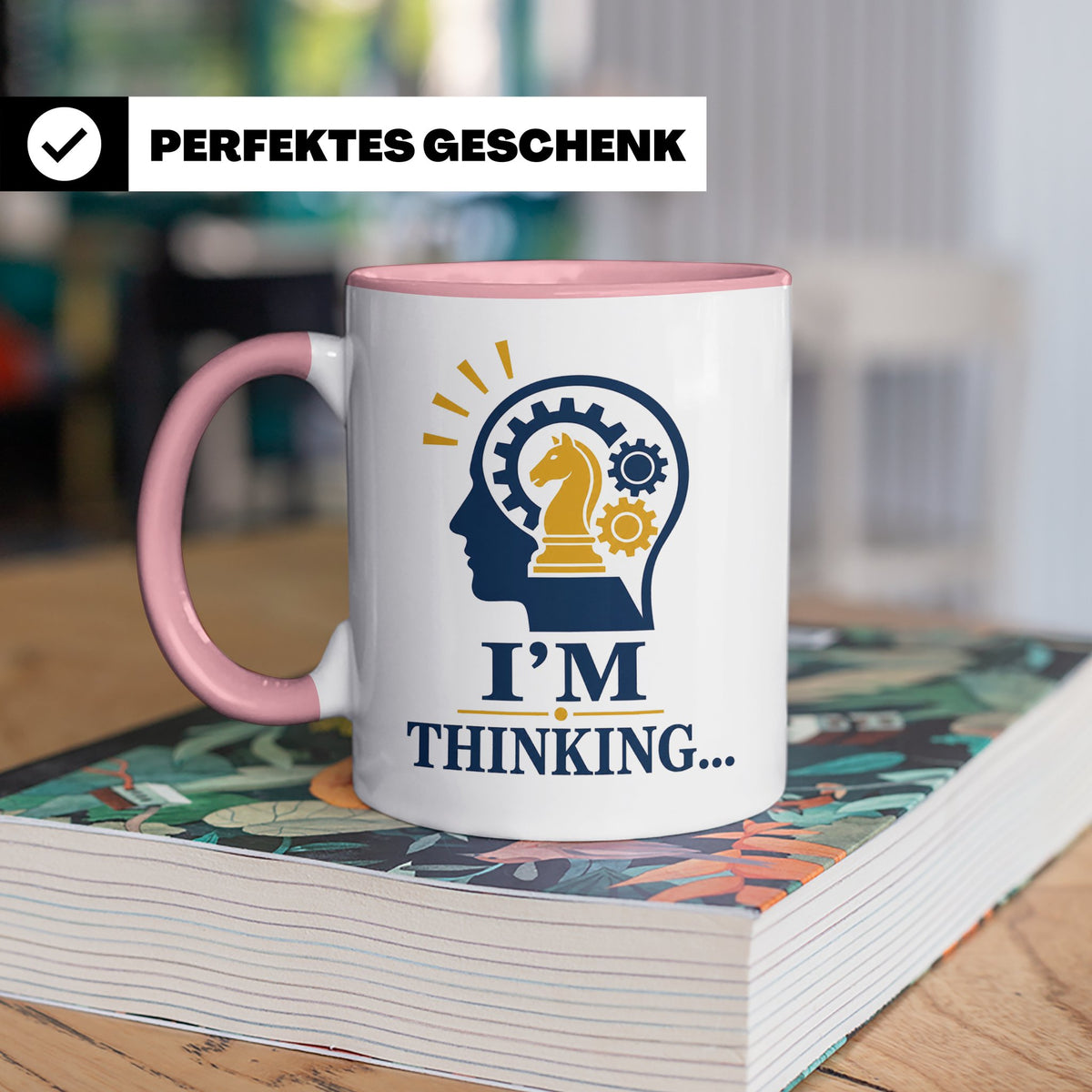 Schach Tasse I'm Thinking - Geschenk für Schachspieler Denks – Rosa [farbe:rosa]