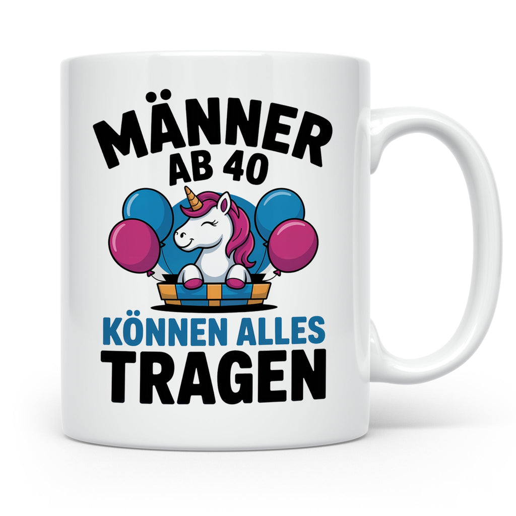 Männer Ab 40 Einhorn Tasse - Geburtstag Geschenkidee für Pap – Weiß [farbe:weiß]