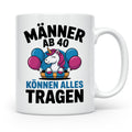 Männer Ab 40 Einhorn Tasse - Geburtstag Geschenkidee für Pap – Weiß [farbe:weiß]