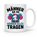 Männer Ab 40 Einhorn Tasse - Geburtstag Geschenkidee für Pap – Weiß [farbe:weiß]