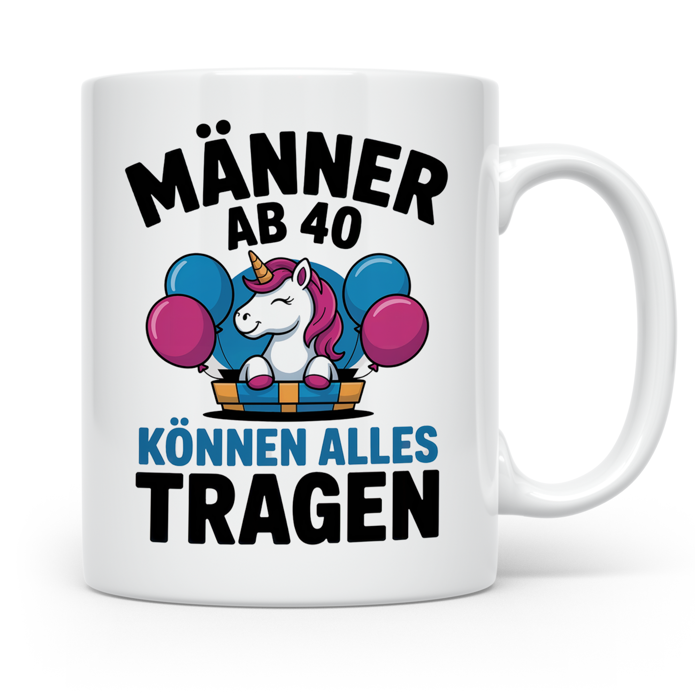 Männer Ab 40 Einhorn Tasse - Geburtstag Geschenkidee für Pap – Weiß [farbe:weiß]