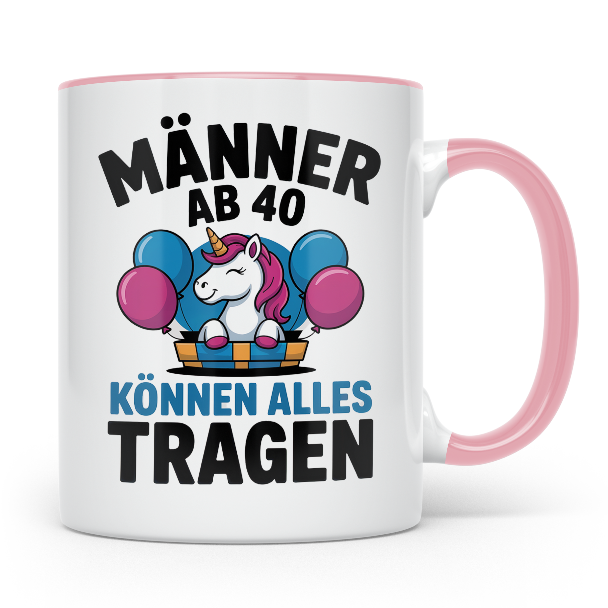 Männer Ab 40 Einhorn Tasse - Geburtstag Geschenkidee für Pap – Rosa [farbe:rosa]