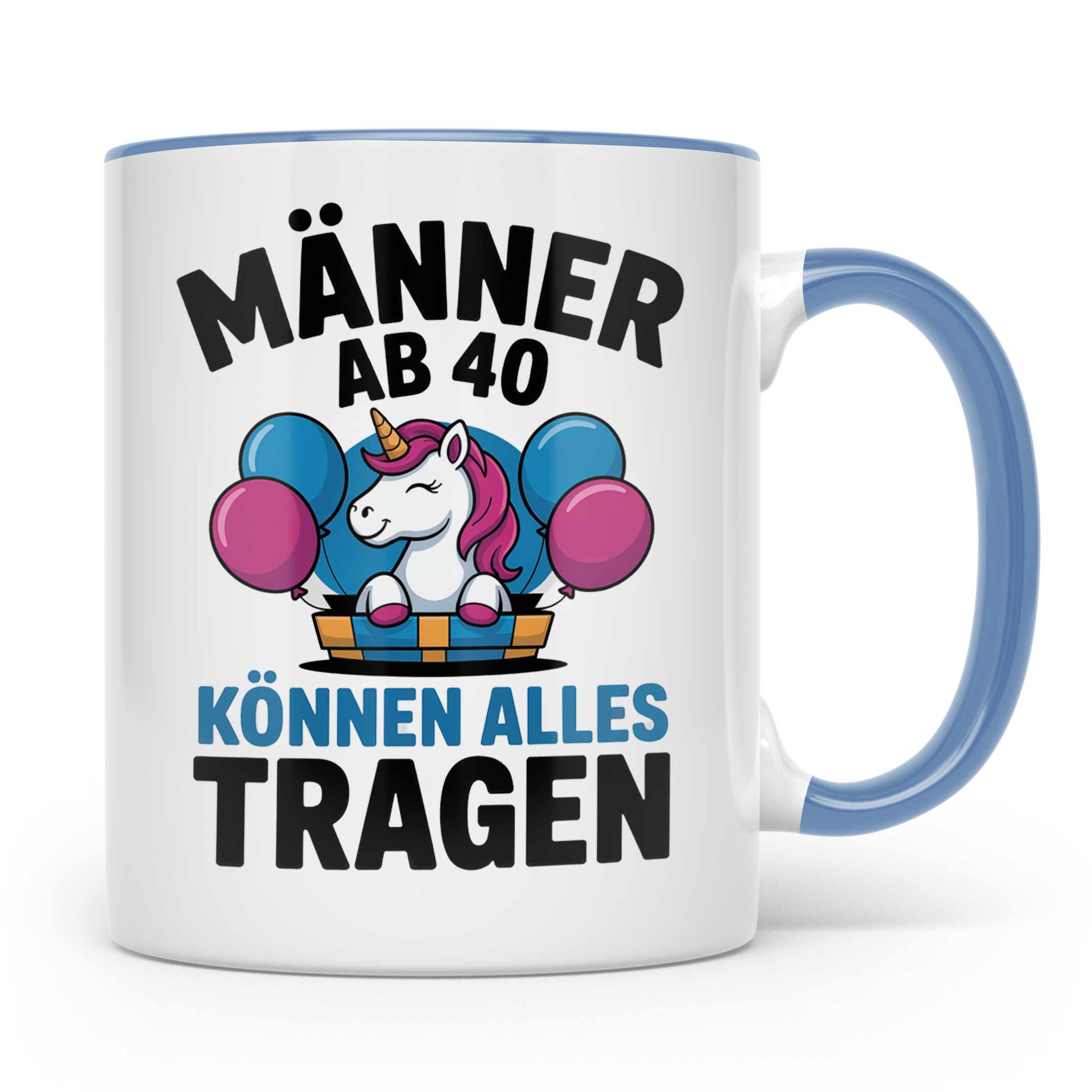 Männer Ab 40 Einhorn Tasse - Geburtstag Geschenkidee für Pap – Blau [farbe:blau]