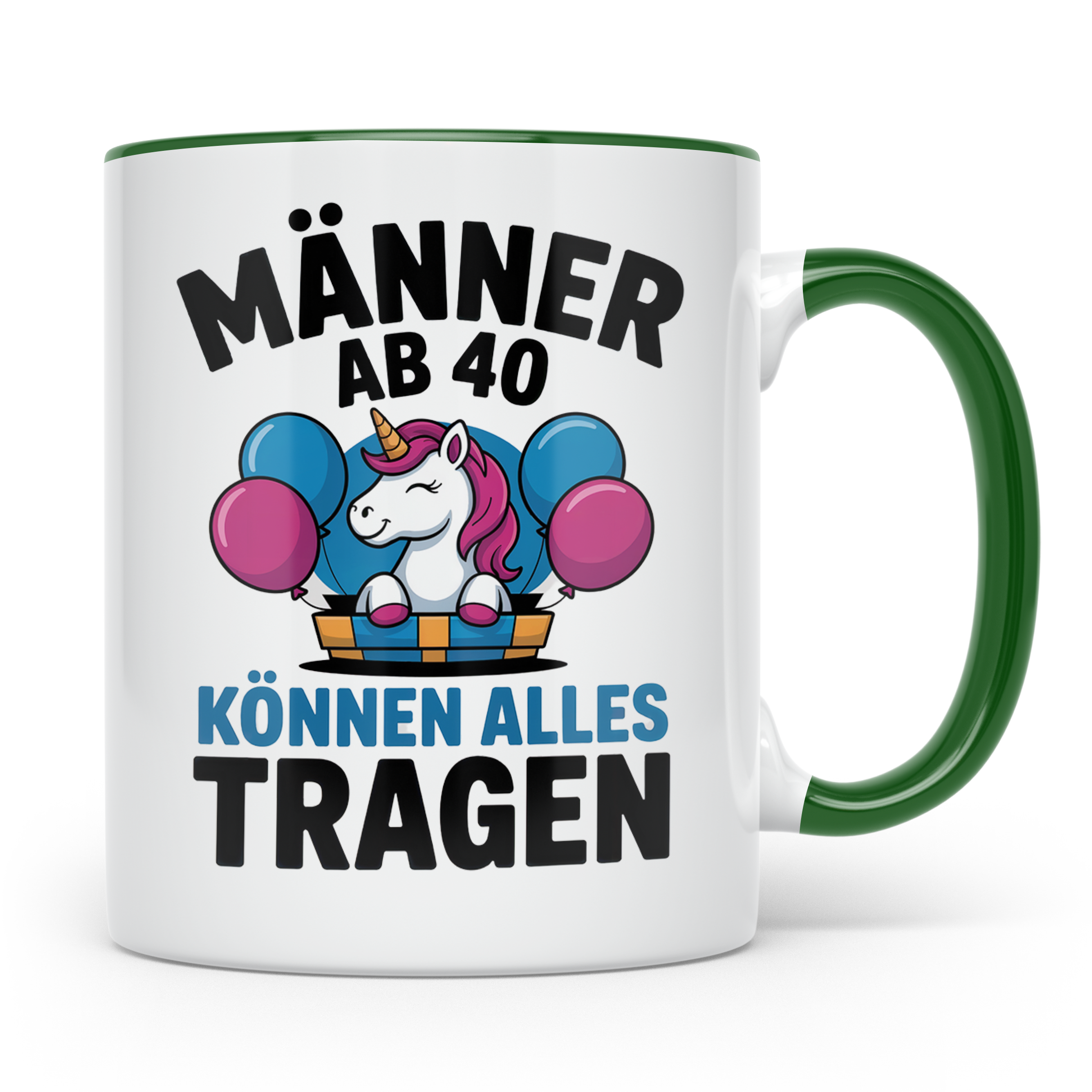 Männer Ab 40 Einhorn Tasse - Geburtstag Geschenkidee für Pap – Grün [farbe:grün]