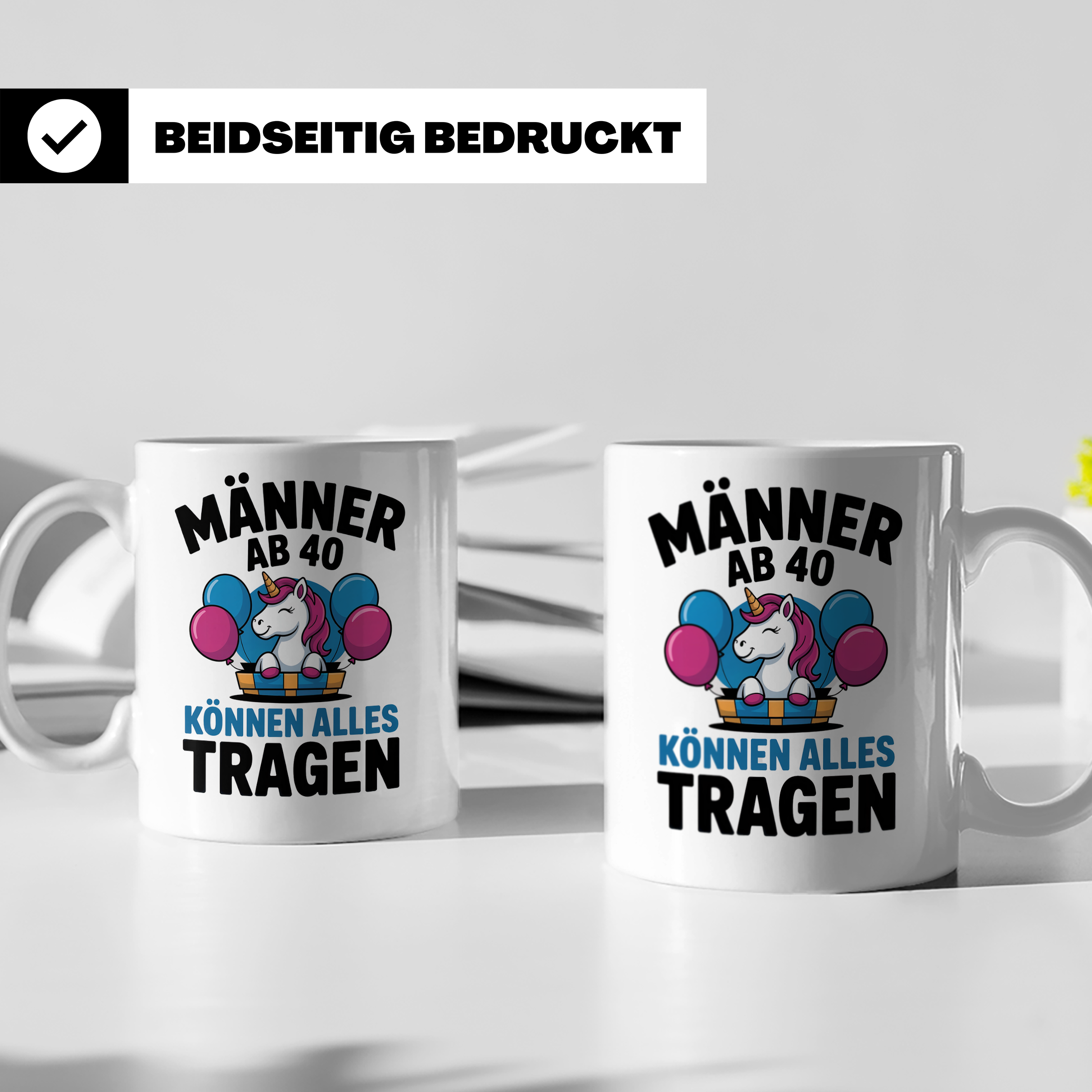 Männer Ab 40 Einhorn Tasse - Geburtstag Geschenkidee für Pap – Weiß [farbe:weiß]
