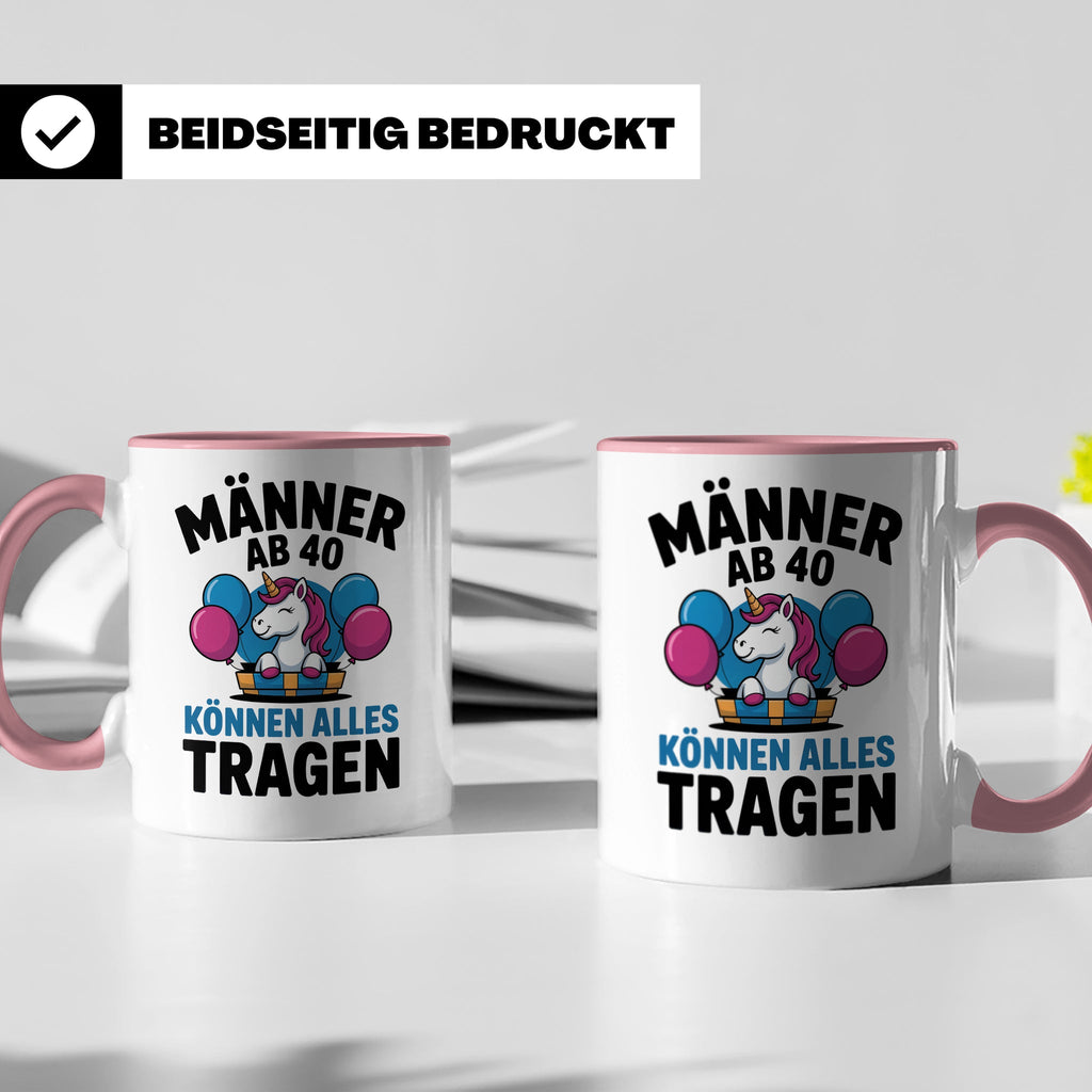 Männer Ab 40 Einhorn Tasse - Geburtstag Geschenkidee für Pap – Rosa [farbe:rosa]