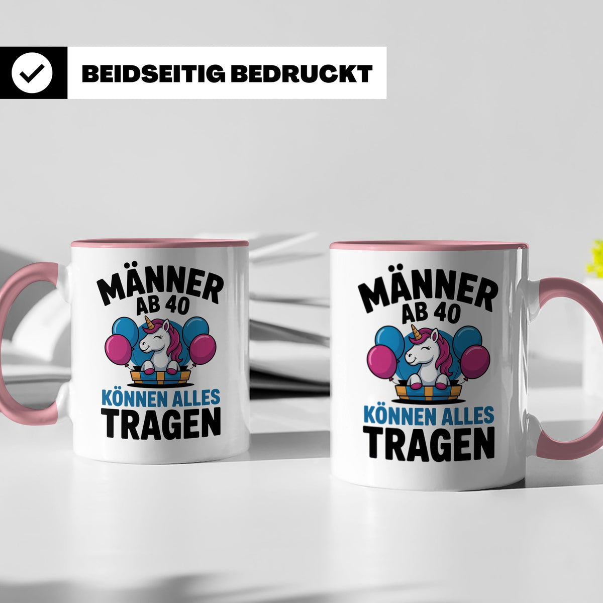 Männer Ab 40 Einhorn Tasse - Geburtstag Geschenkidee für Pap – Rosa [farbe:rosa]