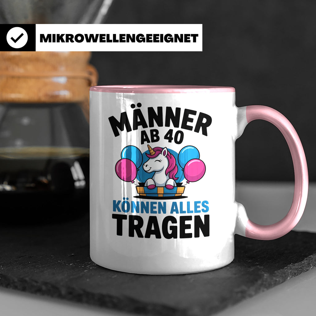 Männer Ab 40 Einhorn Tasse - Geburtstag Geschenkidee für Pap – Rosa [farbe:rosa]