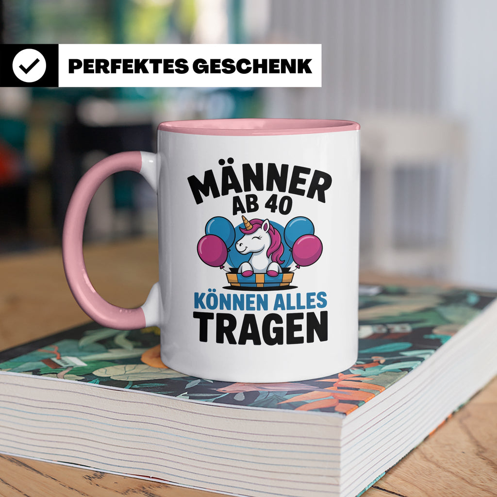 Männer Ab 40 Einhorn Tasse - Geburtstag Geschenkidee für Pap – Rosa [farbe:rosa]