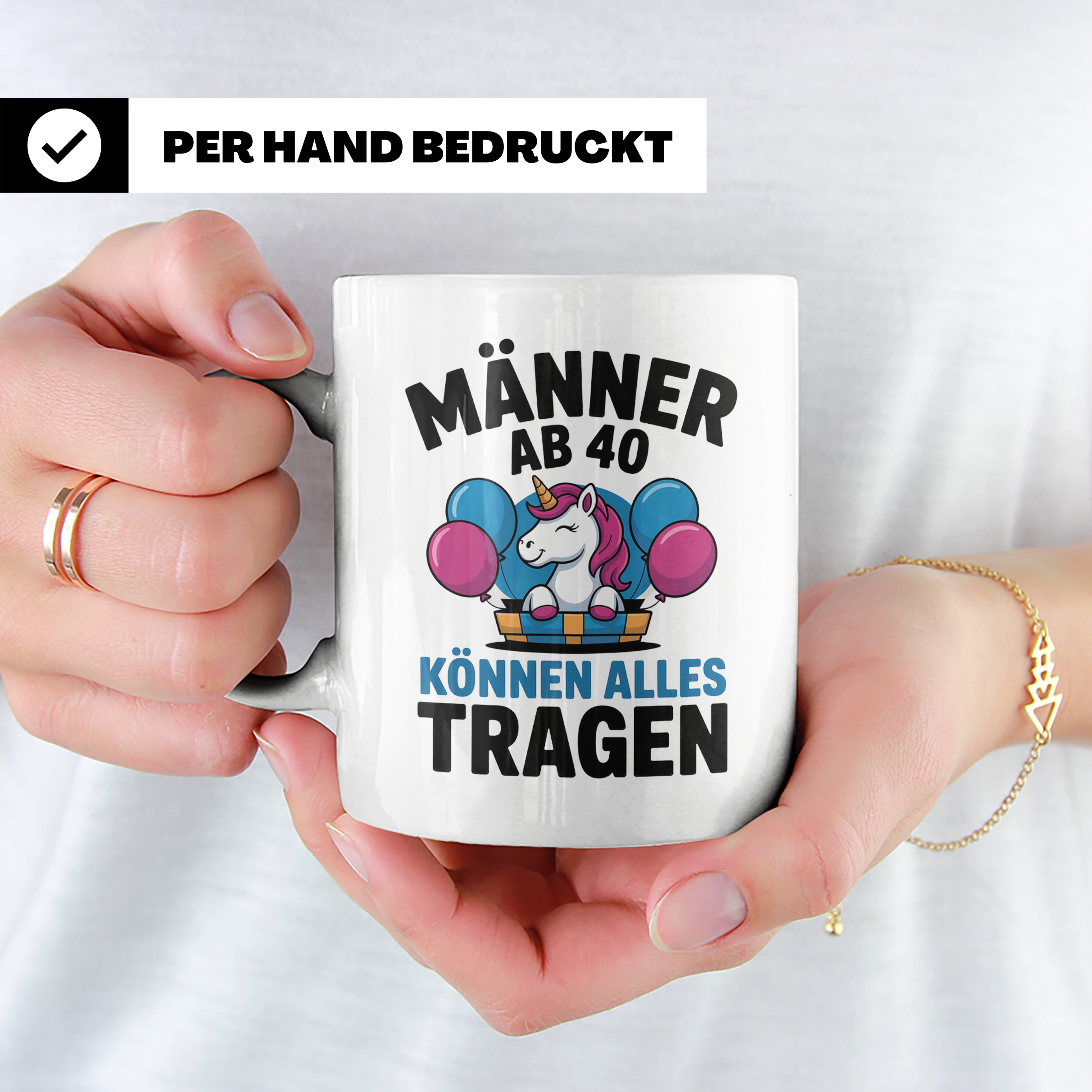 Männer Ab 40 Einhorn Tasse - Geburtstag Geschenkidee für Pap – Weiß [farbe:weiß]