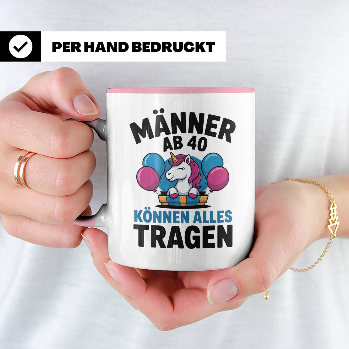 Männer Ab 40 Einhorn Tasse - Geburtstag Geschenkidee für Pap – Rosa [farbe:rosa]