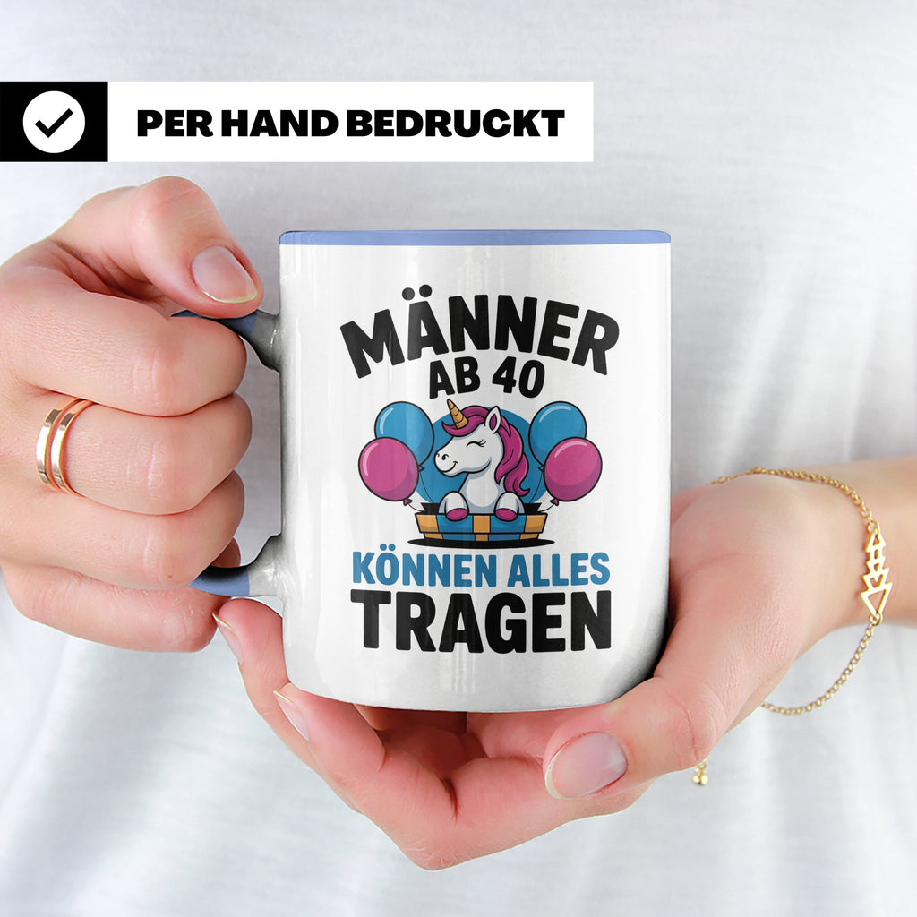 Männer Ab 40 Einhorn Tasse - Geburtstag Geschenkidee für Pap – Blau [farbe:blau]