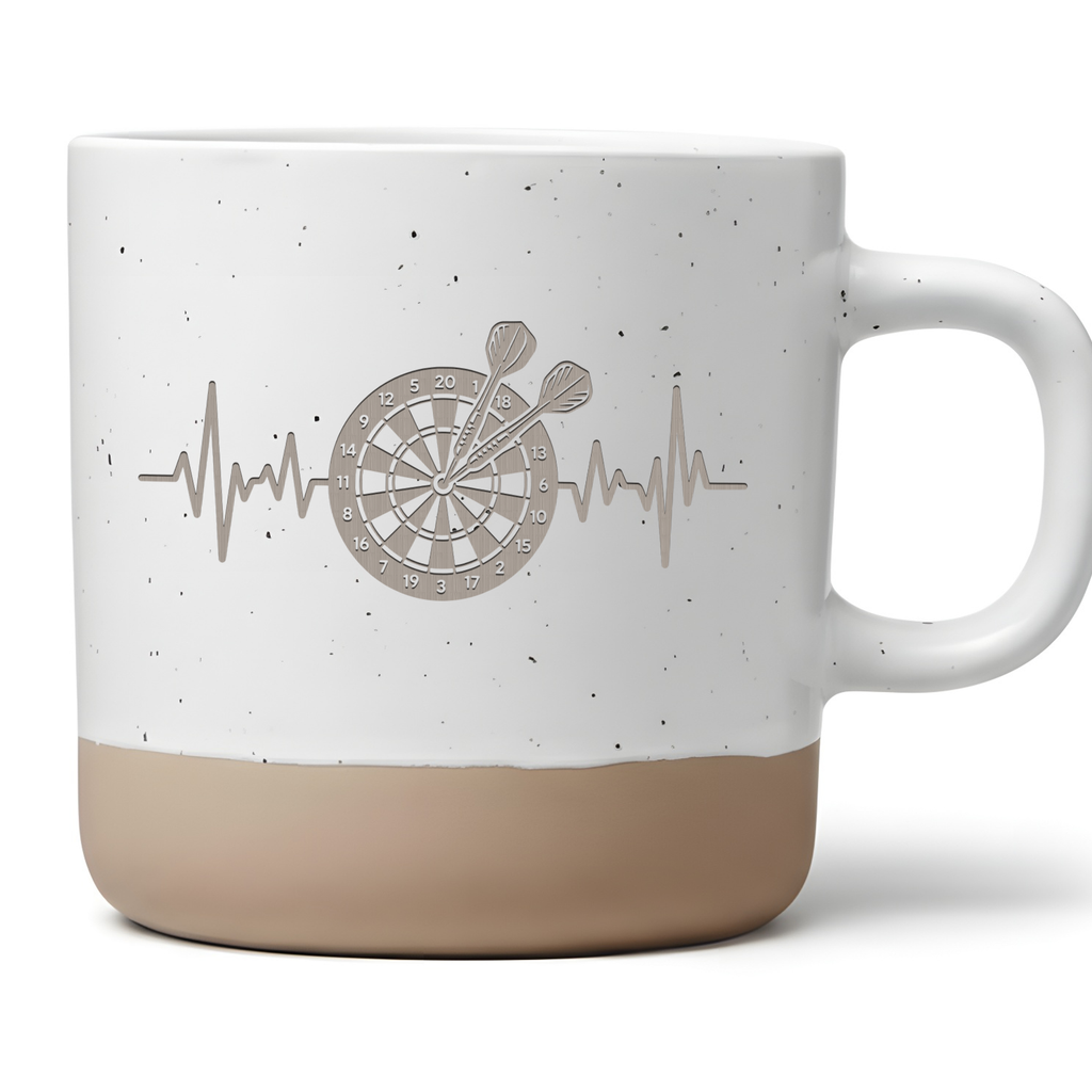 Dart Herzschlag Tasse Dartscheibe Kaffeetasse Darts Geschenk EKG Becher Darter Geschenke Kneipensport 180 Kaffeebecher