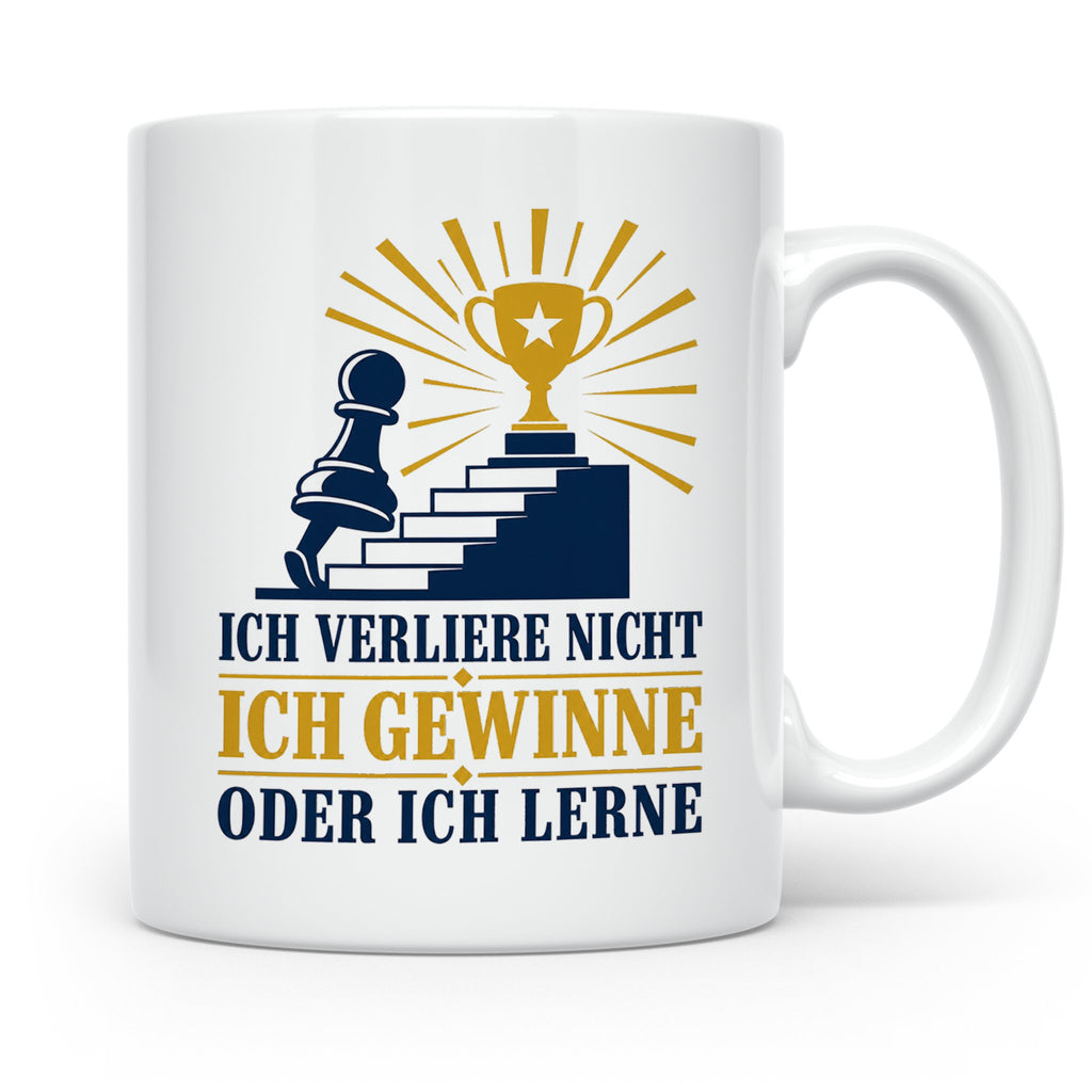 Schach Tasse Ich verliere nicht - gewinne oder lerne - Motiv – Weiß [farbe:weiß]