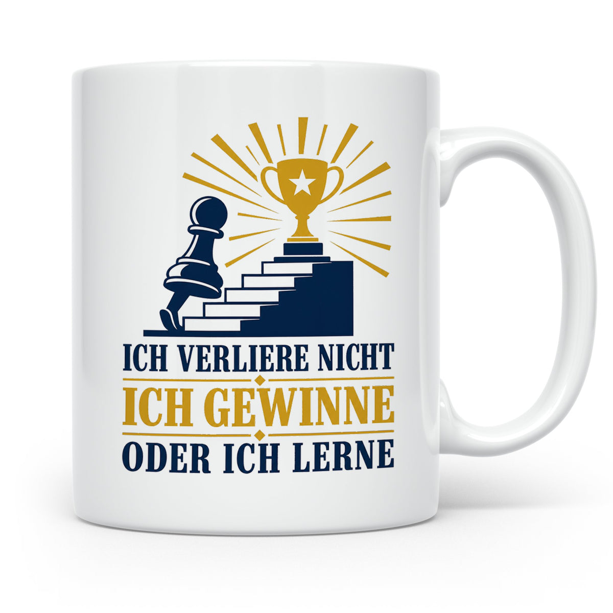 Schach Tasse Ich verliere nicht - gewinne oder lerne - Motiv – Weiß [farbe:weiß]
