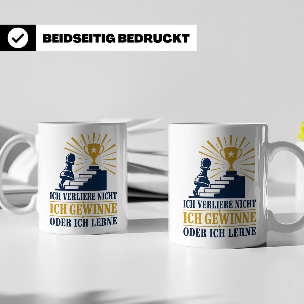 Schach Tasse Ich verliere nicht - gewinne oder lerne - Motiv – Weiß [farbe:weiß]