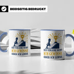 Schach Tasse Ich verliere nicht - gewinne oder lerne - Motiv – Blau [farbe:blau]