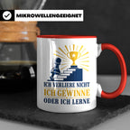 Schach Tasse Ich verliere nicht - gewinne oder lerne - Motiv – Rot [farbe:rot]
