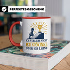 Schach Tasse Ich verliere nicht - gewinne oder lerne - Motiv – Rot [farbe:rot]
