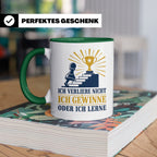 Schach Tasse Ich verliere nicht - gewinne oder lerne - Motiv – Grün [farbe:grün]