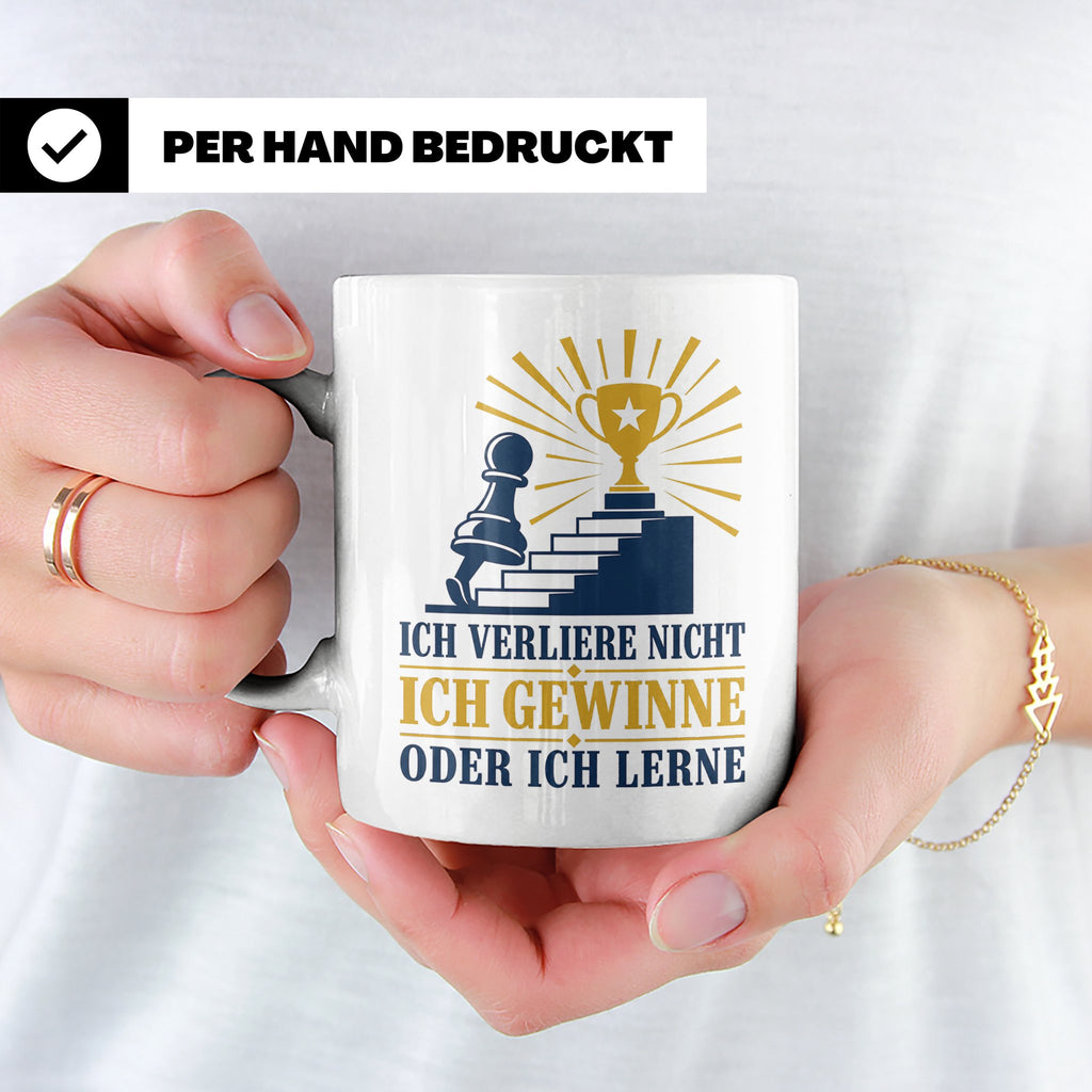 Schach Tasse Ich verliere nicht - gewinne oder lerne - Motiv – Weiß [farbe:weiß]