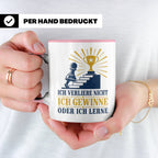 Schach Tasse Ich verliere nicht - gewinne oder lerne - Motiv – Rosa [farbe:rosa]