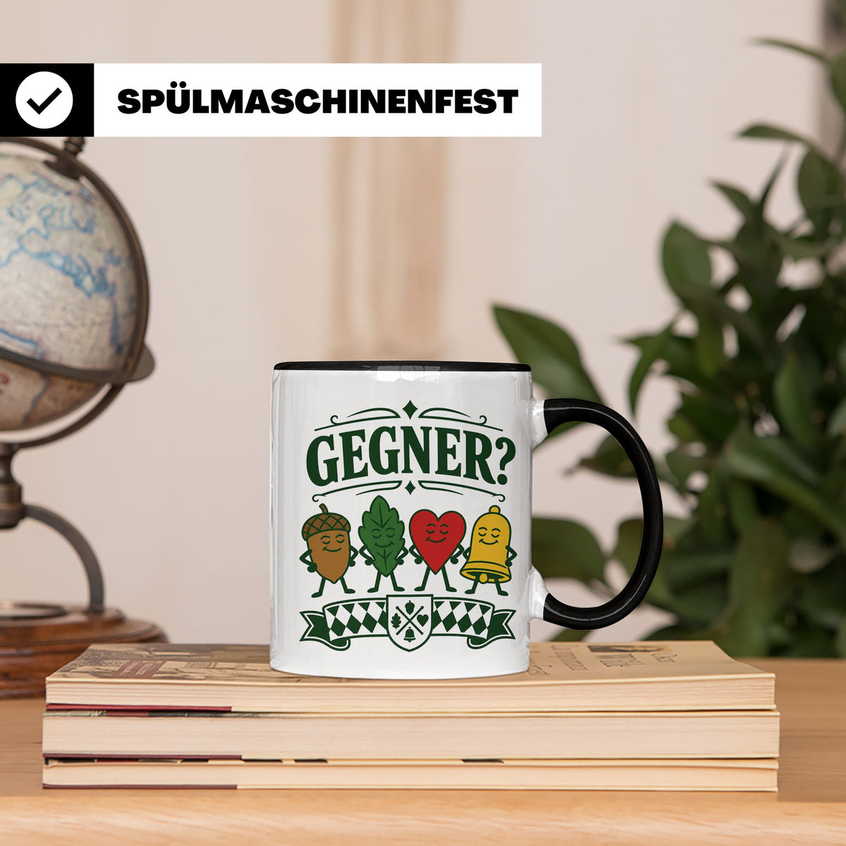 Schafkopf Tasse Gegner - Lustiges Geschenk für Schafkopfer K – Schwarz [farbe:schwarz]