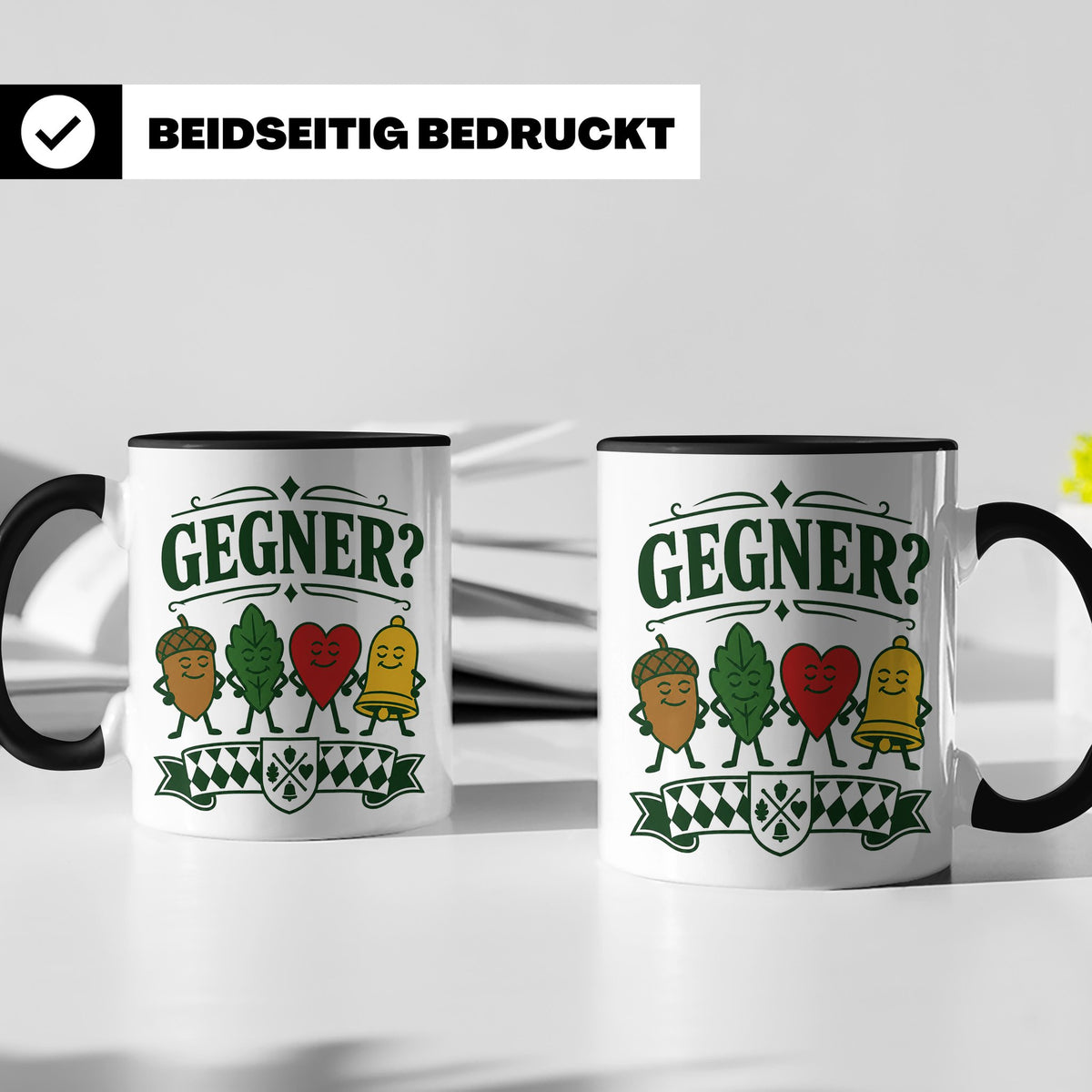 Schafkopf Tasse Gegner - Lustiges Geschenk für Schafkopfer K – Schwarz [farbe:schwarz]