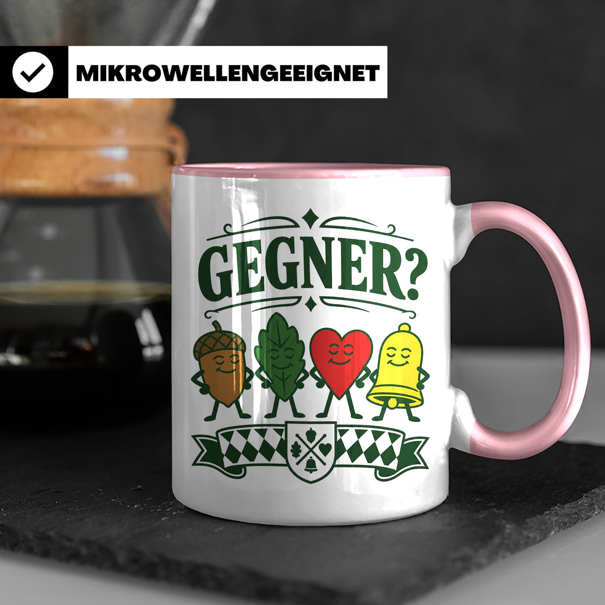 Schafkopf Tasse Gegner - Lustiges Geschenk für Schafkopfer K – Rosa [farbe:rosa]