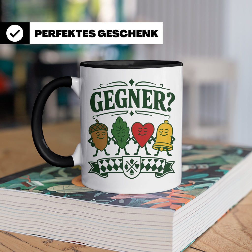 Schafkopf Tasse Gegner - Lustiges Geschenk für Schafkopfer K – Schwarz [farbe:schwarz]