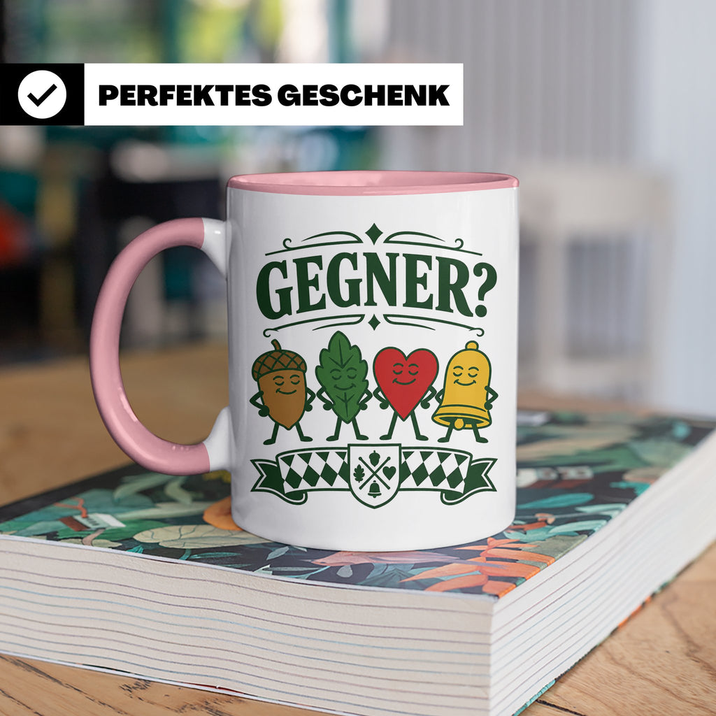 Schafkopf Tasse Gegner - Lustiges Geschenk für Schafkopfer K – Rosa [farbe:rosa]