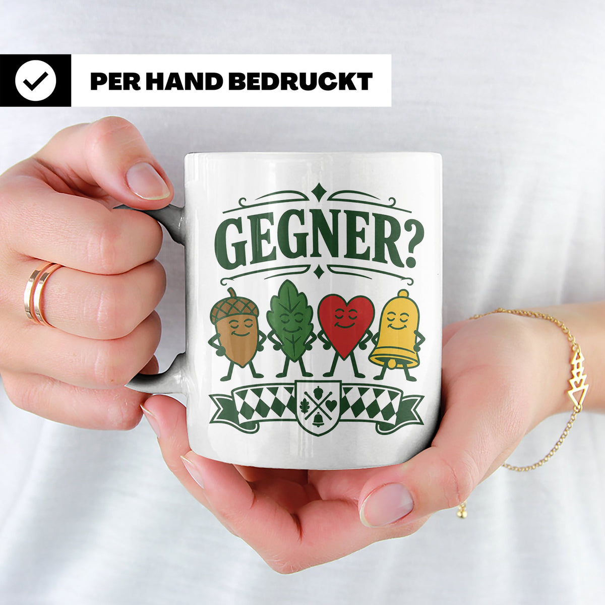 Schafkopf Tasse Gegner - Lustiges Geschenk für Schafkopfer K – Weiß [farbe:weiß]