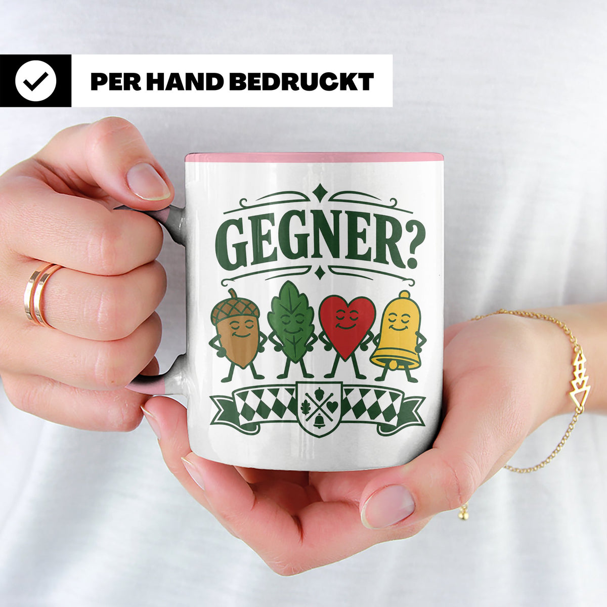 Schafkopf Tasse Gegner - Lustiges Geschenk für Schafkopfer K – Rosa [farbe:rosa]