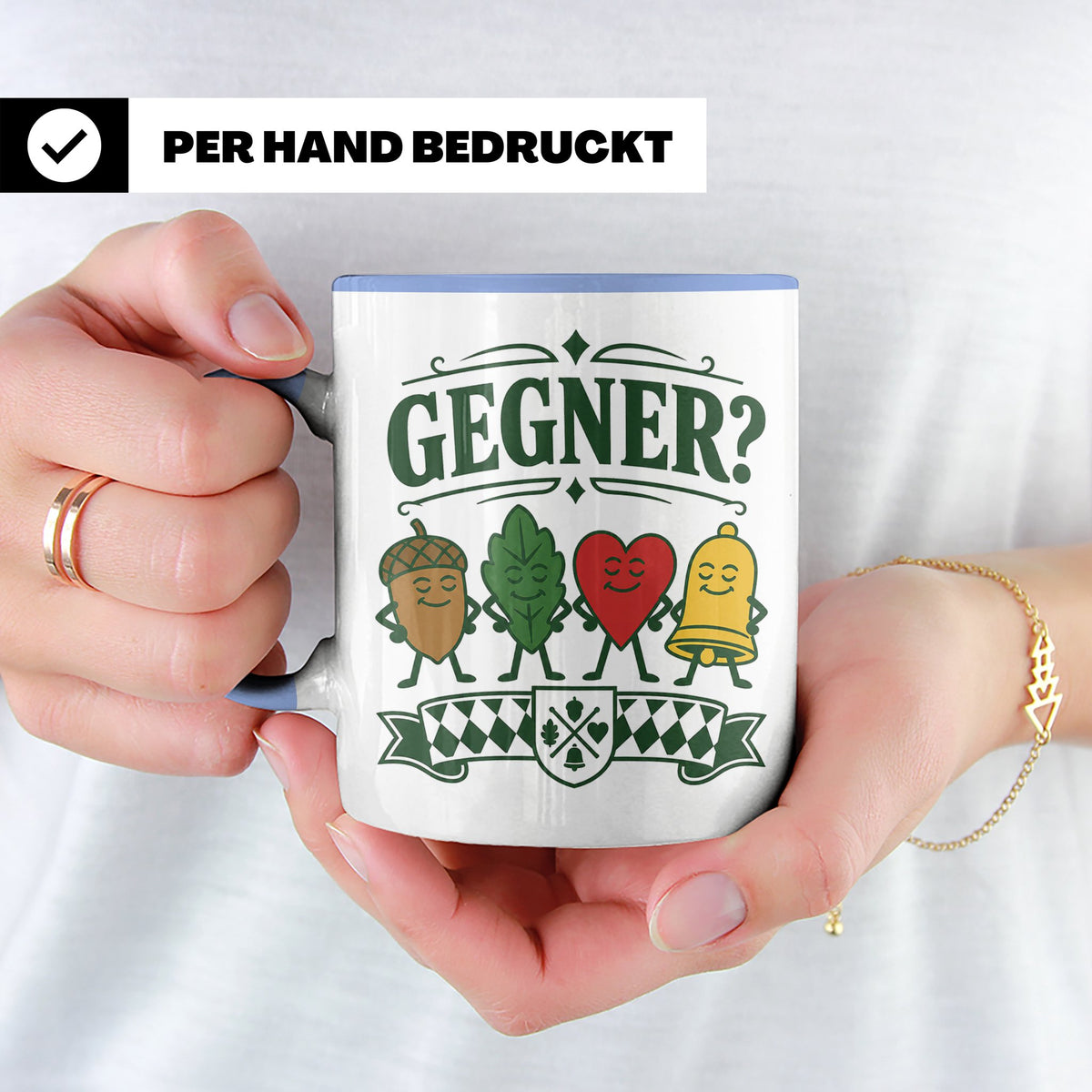 Schafkopf Tasse Gegner - Lustiges Geschenk für Schafkopfer K – Blau [farbe:blau]