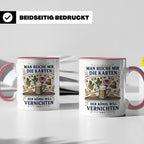 Schafkopf Tasse Man reiche mir die Karten - Lustiges Geschen – Rosa [farbe:rosa]