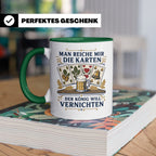Schafkopf Tasse Man reiche mir die Karten - Lustiges Geschen – Grün [farbe:grün]