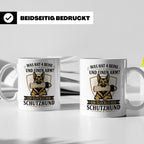 Schutzhund Tasse Was hat 4 Beine und einen Arm - Lustiges Ge – Weiß [farbe:weiß]