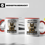 Schutzhund Tasse Was hat 4 Beine und einen Arm - Lustiges Ge – Rot [farbe:rot]