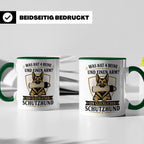 Schutzhund Tasse Was hat 4 Beine und einen Arm - Lustiges Ge – Grün [farbe:grün]