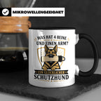 Schutzhund Tasse Was hat 4 Beine und einen Arm - Lustiges Ge – Schwarz [farbe:schwarz]