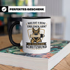 Schutzhund Tasse Was hat 4 Beine und einen Arm - Lustiges Ge – Schwarz [farbe:schwarz]