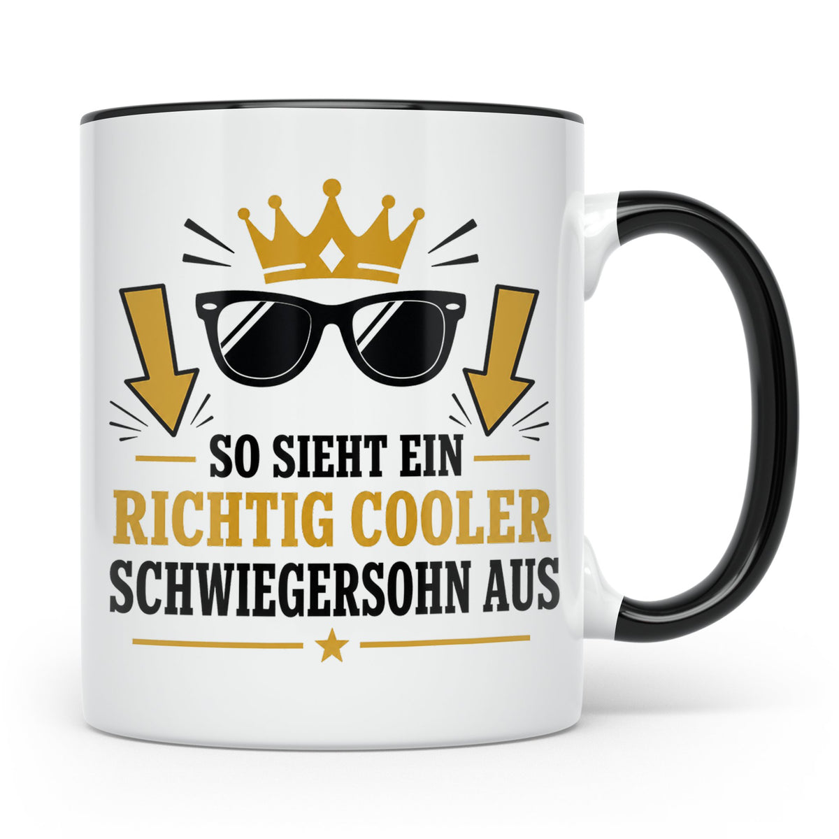Schwiegersohn Tasse So sieht ein richtig cooler Schwiegersoh – Schwarz [farbe:schwarz]