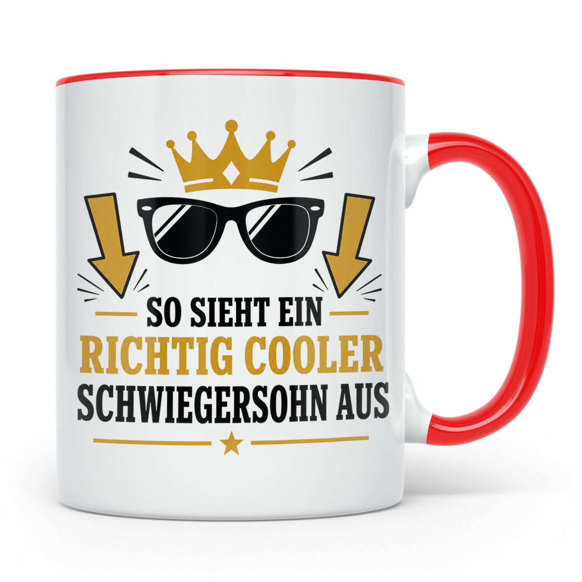 Schwiegersohn Tasse So sieht ein richtig cooler Schwiegersoh – Rot [farbe:rot]