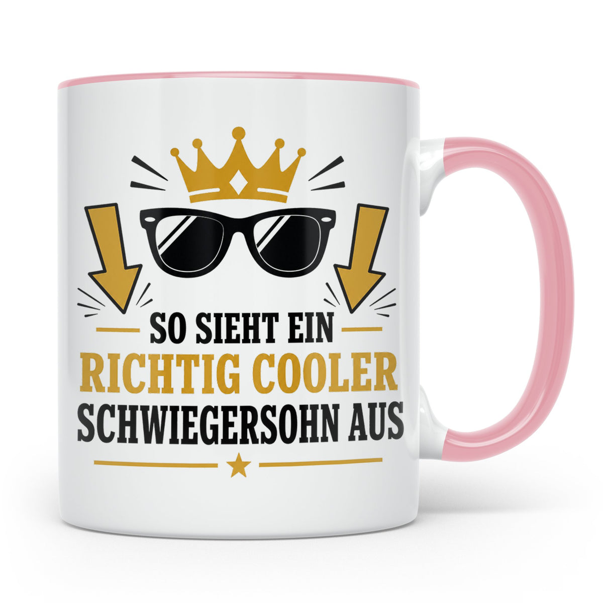 Schwiegersohn Tasse So sieht ein richtig cooler Schwiegersoh – Rosa [farbe:rosa]