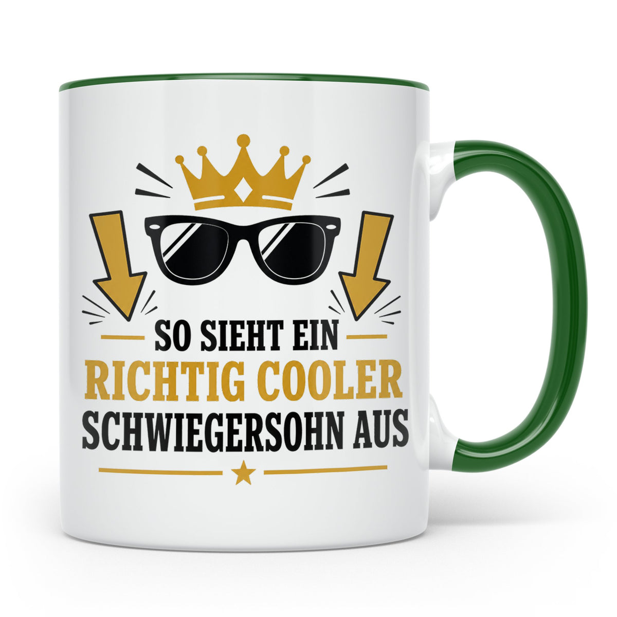 Schwiegersohn Tasse So sieht ein richtig cooler Schwiegersoh – Grün [farbe:grün]