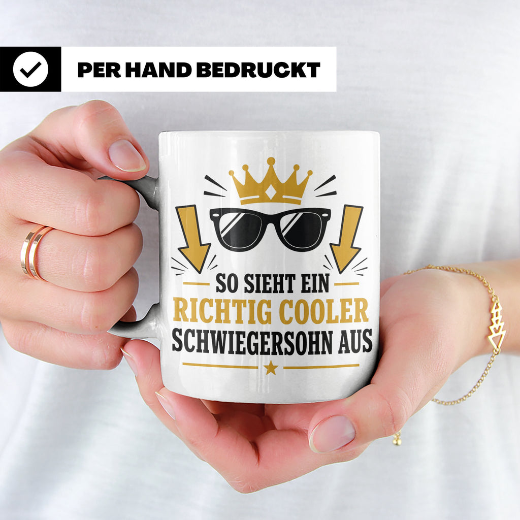 Schwiegersohn Tasse So sieht ein richtig cooler Schwiegersoh – Weiß [farbe:weiß]