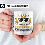 Schwiegersohn Tasse So sieht ein richtig cooler Schwiegersoh – Weiß [farbe:weiß]
